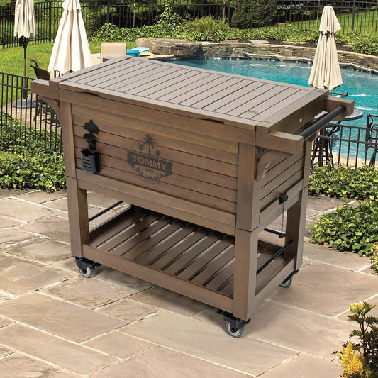 Tommy Bahama 100-quart Rolling Wood Cooler